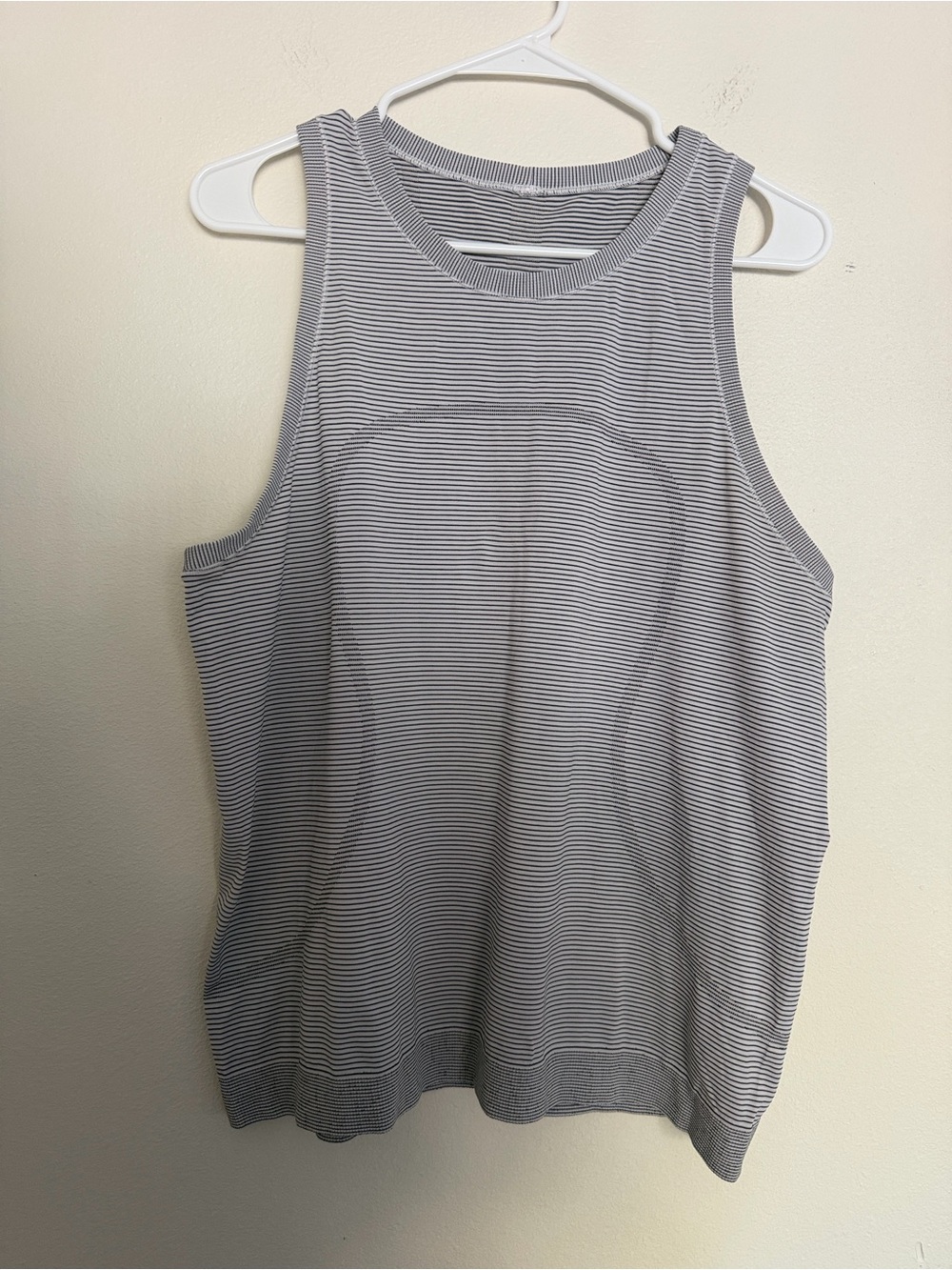 lululemon athletica Gray & White Striped Tank Top